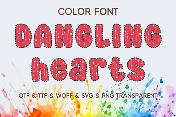 Dangling Hearts Color Font for Handmade Charm
