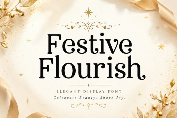 Festive Flourish: A Refined Serif Display Font for Elegant Branding
