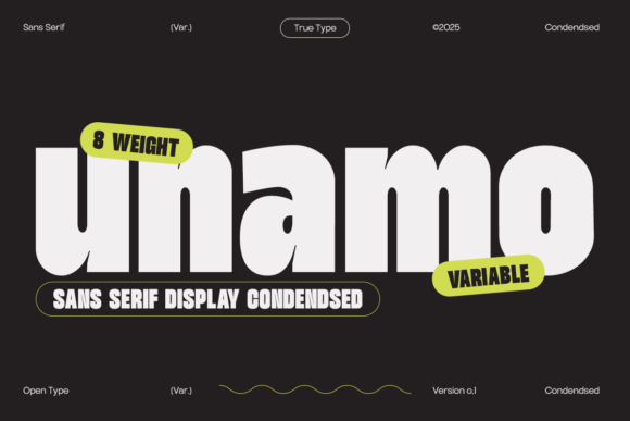 Unamo: A Bold Display Font for Handmade Labels & Printables